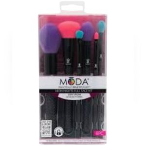 Moda Vibrant Neon Makeup Brush Collection 6 Piece